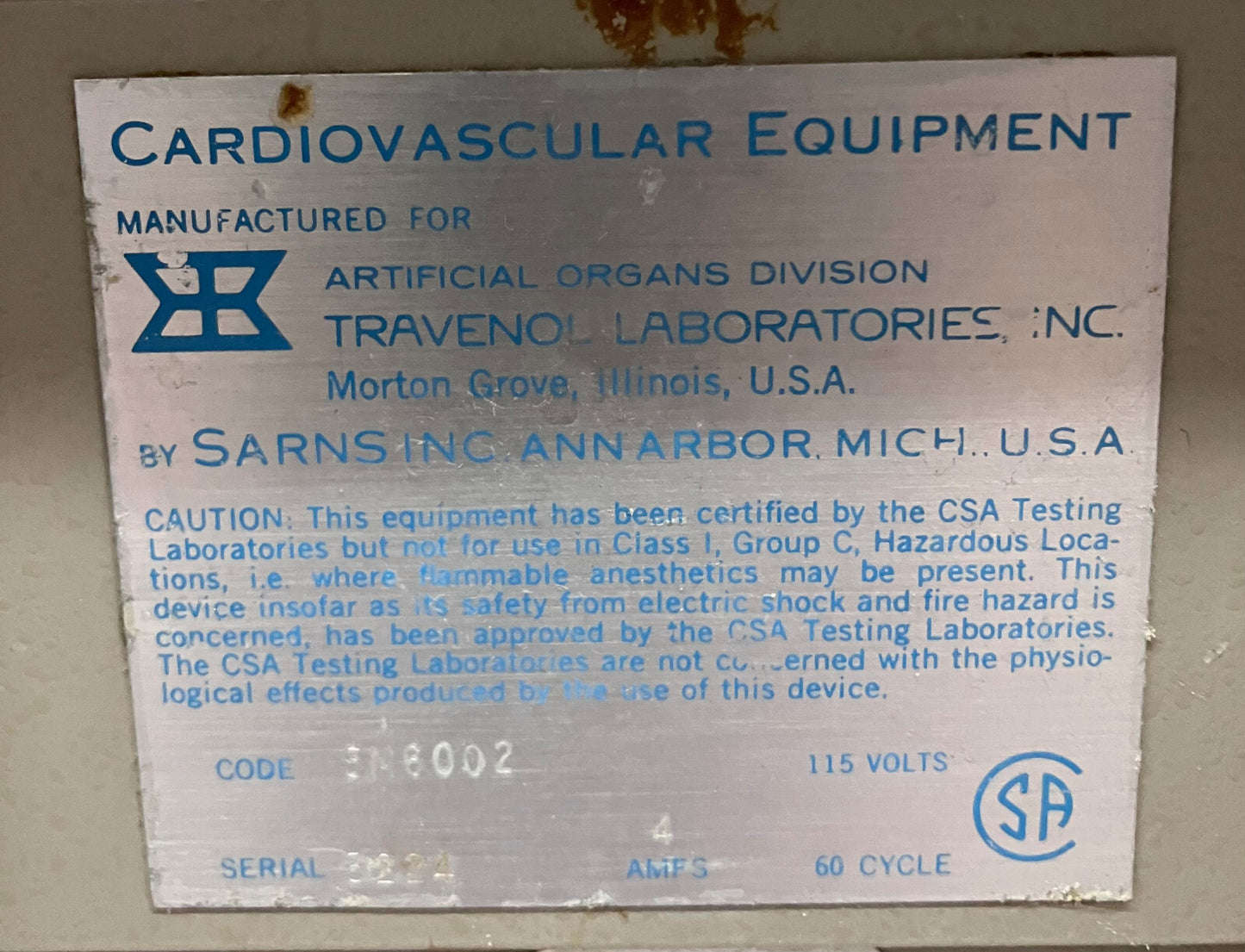 SARNS INC HEART PORTABLE PUMP 5M6002