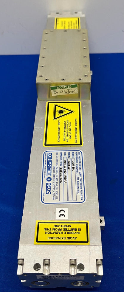 COHERENT GEM 50 DEOS / GEM-50L LASER HEAD 1101-00-0001 REV A - PARTS/REPAIR