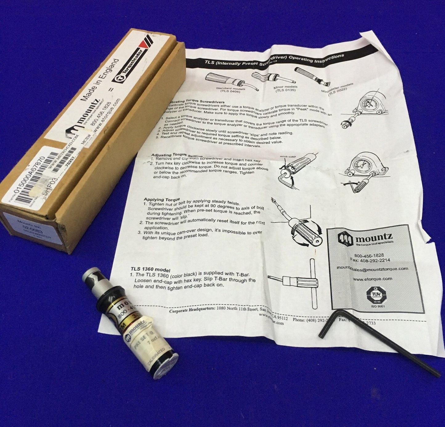MOUNTZ 02-0083 / 020083 / TLS0022M MICRO MINIMASTER PRESET TORQUE SCREWDRIVER