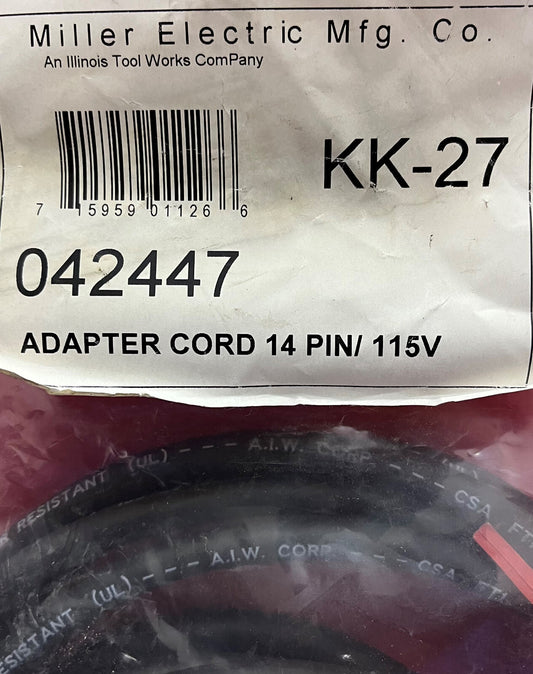 Miller Electric KK-27 Adapter Cord 14 Pin 115V 042447