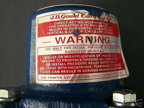 JD GOULD CO GSI12 GENERAL PURPOSE GAS VALVE C1