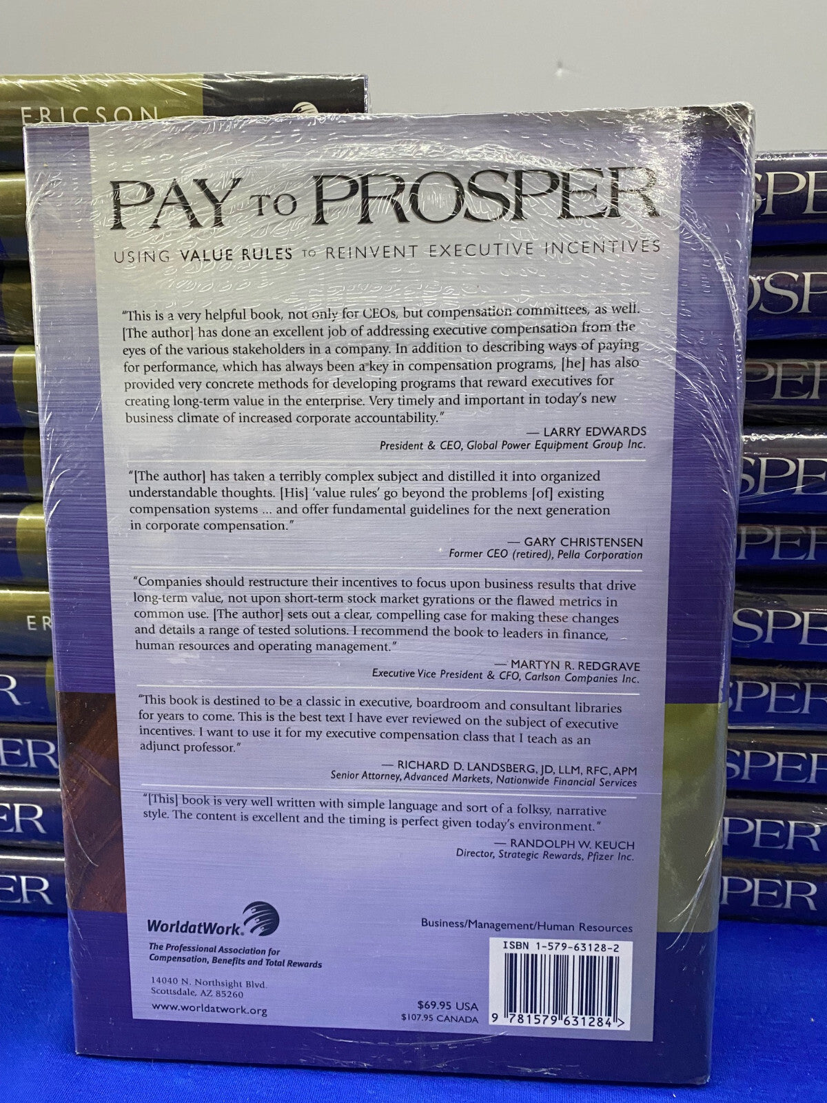 WORLD AT WORK "PAY TO PROSPER" HARDCOVER BOOK RICHARD N ERICSON - 1 LOT QTY 22