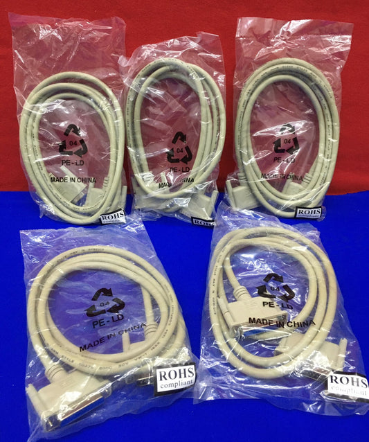 QTY 5 - DIGI-KEY AE9861-ND AK733-1.8-R CABLE CONNECTION IEEE1284 1.8M