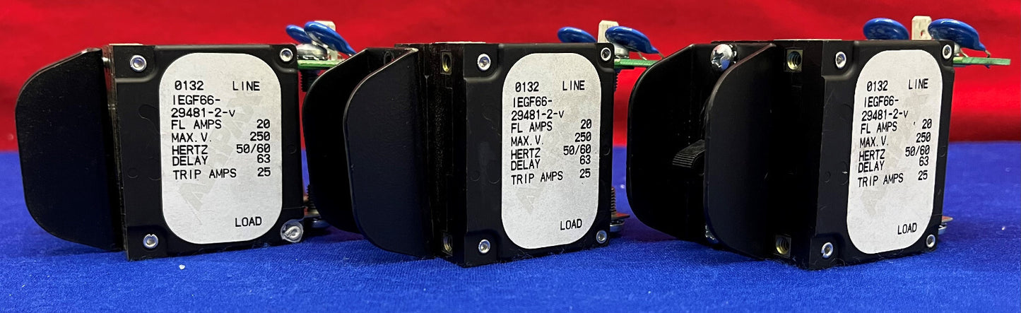 3er-Set Sensata Airpax-Stromschutz IEGF66-29481-2-V