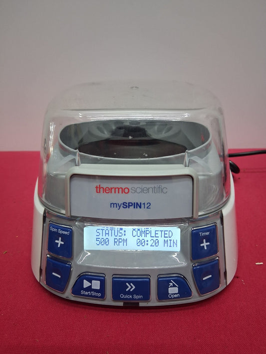 THERMO SCIENTIFIC MYSPIN12 MINI CENTRIFUGE MAX SPEED 12500 RPM MAX 30 MIN TIMER