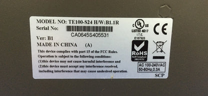 TRENDNET TE100-S24 H/W:B1.1R VER B1 FAST ETHERNET SWITCH TE100-S24