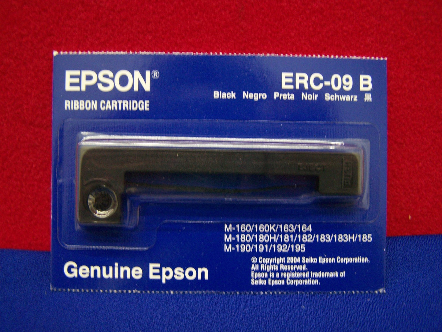 EPSON ERC-09 B BLACK RIBBON CARTRIDGE,NEW IN ORIGINAL PACKAGE
