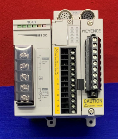Keyence SL-T11R Veiligheidsrelais Terminal &amp; SL-U2 Voeding 24VDC