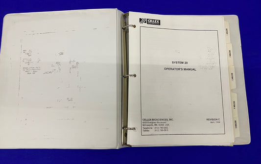 THE CELL CULTURE COMPANY CELLEX BIOSCIENCES SYSTEM 20 OPERATOR'S MANUAL REV C