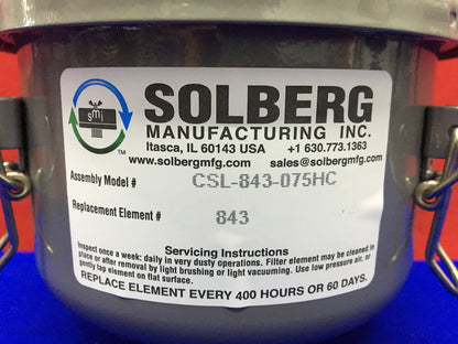 Solberg Carbon Steel Filter, Filter Included, Model CSL-843-075HC