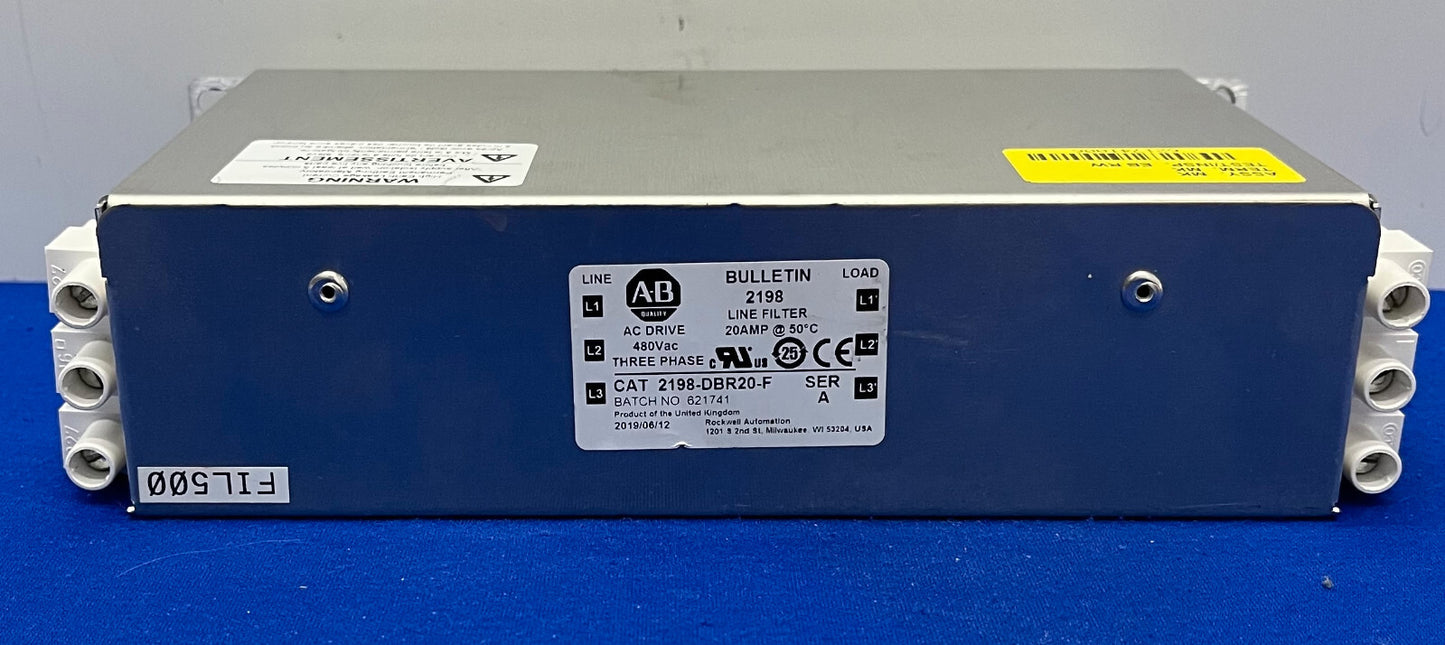 Allen Bradley AB AC DRIVE 2198 / 2198-DBR20-F Ser A FILTRO DE LÍNEA