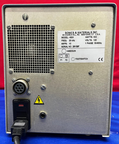 PARTS/REPAIR SONICS & MATERIALS H501 ULTRASONIC POWER SUPPLY CONTROLLER