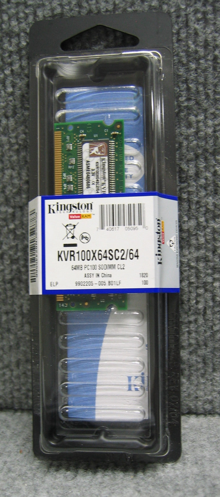 キングストンテクノロジー KVR100X64SC2/64 64MB メモリモジュール