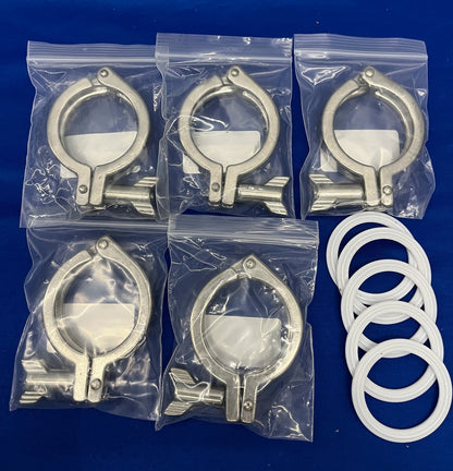 DADO AD ALETTE VNE 304SS MORSETTO SANITARIO PER IMPIEGHI PESANTI 2,0" 13MHHM2,0 691-10150 QTY 5
