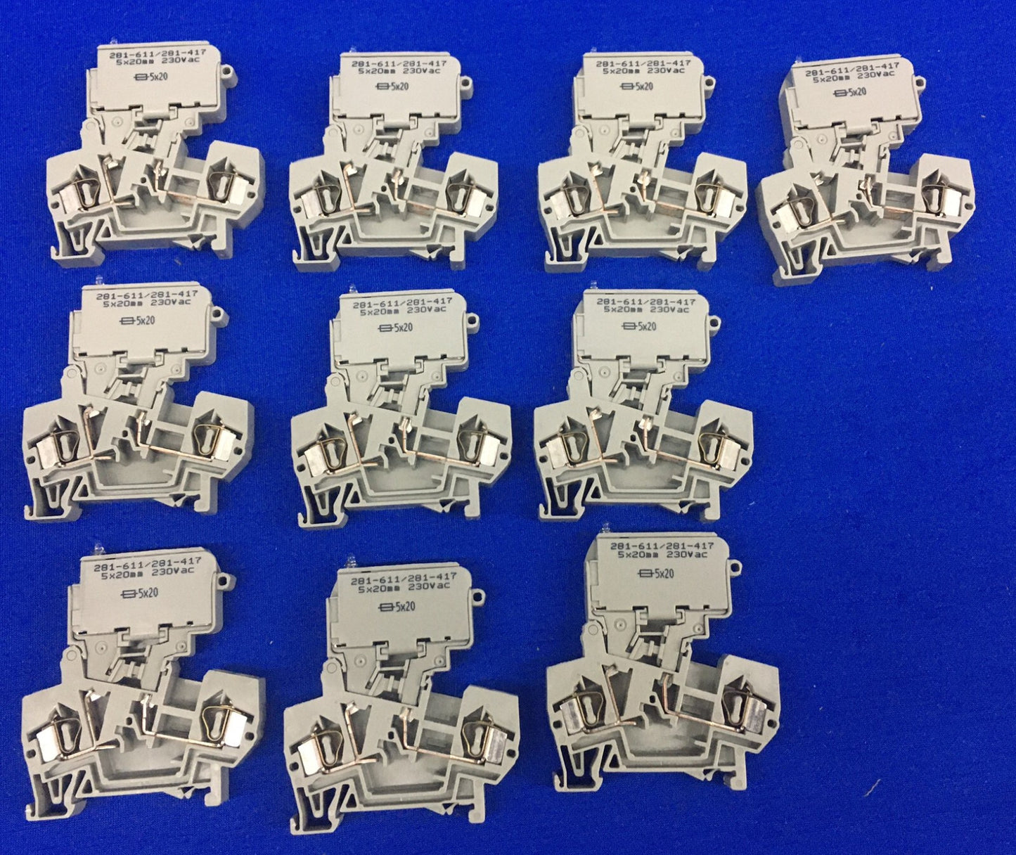 1 LOTTO QTY 10 - WAGO 281 / 281-611/281-417 MORSETTO PORTAFUSIBILI A 2 CONDUTTORI
