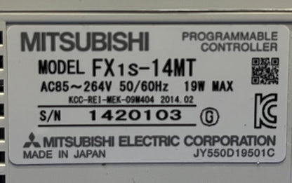 CONTROLADOR PROGRAMABLE MITSUBISHI FX 1S-14MT - 1 LOTE CANTIDAD 2