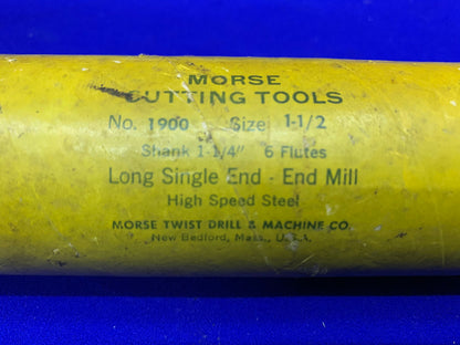 MORSE TWIST DRILL & MACHINE CUTTING TOOL NO. 1900 LONG SINGLE END - END MILL