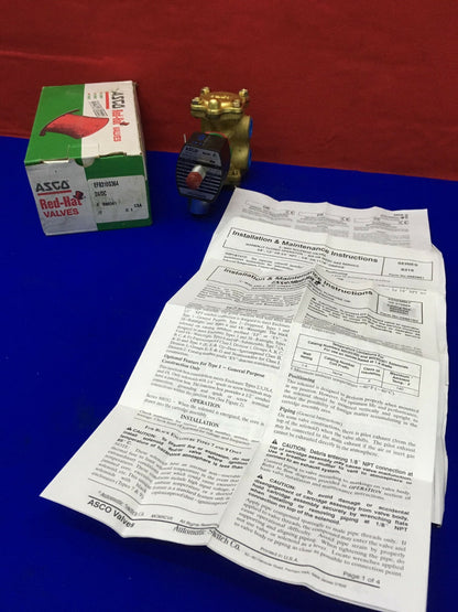 ASCO RED-HAT II EF8316G364 SN F888341 SOLENOID VALVE