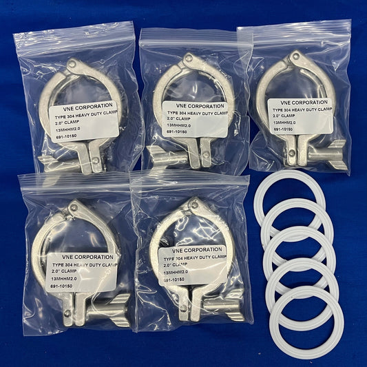 VNE WING NUT 304SS HEAVY DUTY SANITARY 2.0” CLAMP 13MHHM2.0 691-10150 QTY 5