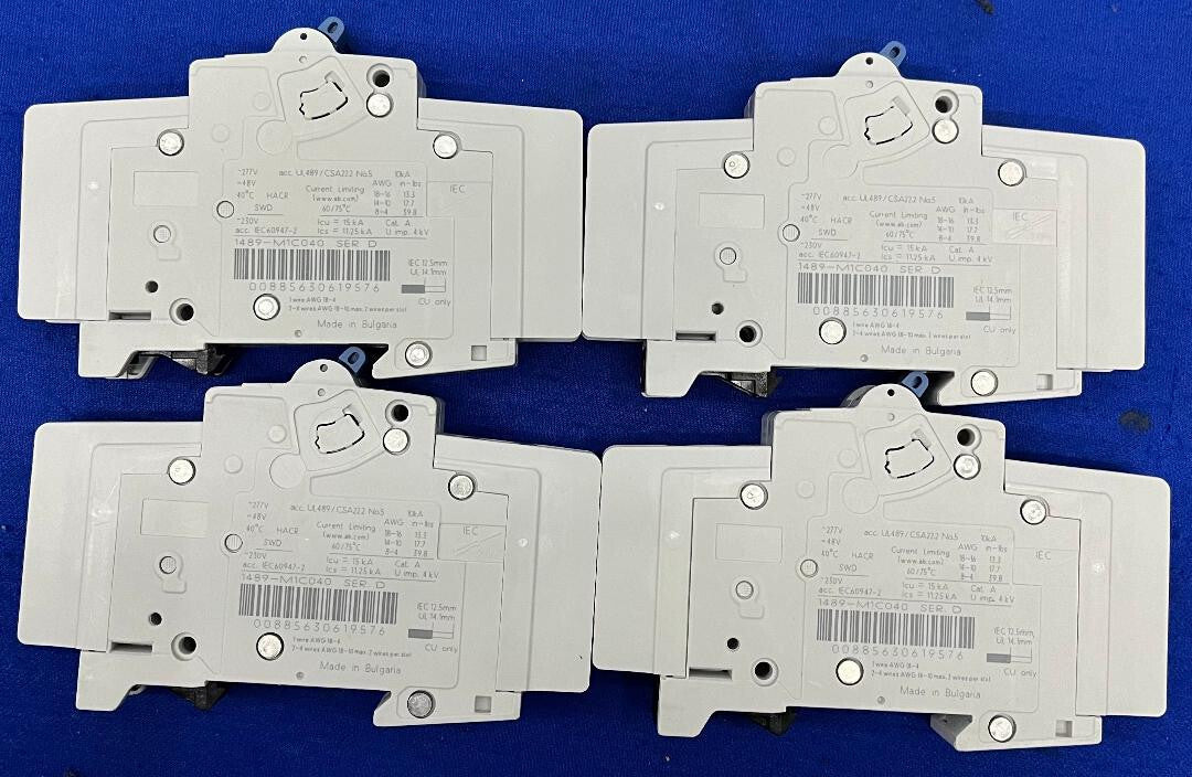 ALLEN BRADLEY 1489-M1C049 4A SER D MINIATURE CIRCUIT BREAKER LOT OF 4