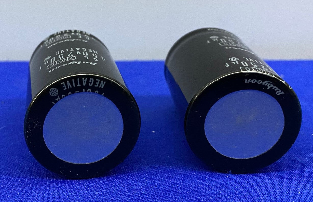 RUBYCON 450V250uF CAPACITOR, ITEMS ARE USED, SELLING AS '1 LOT QTY 2'