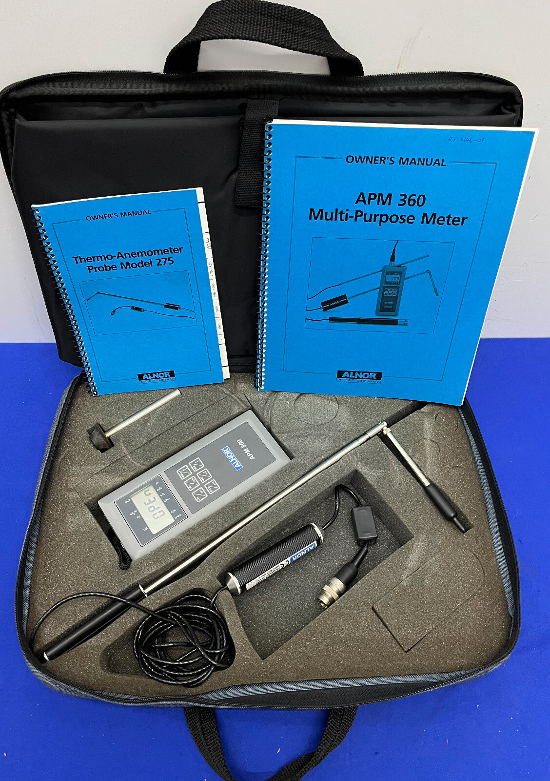 ALNOR APM360 MULTI-PURPOSE METER W/ 275 PROBE - NO PRINTER - FOR PARTS/REPAIR
