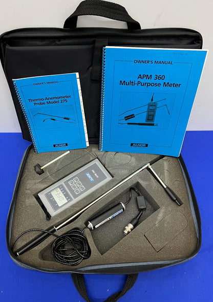 ALNOR APM360 MULTI-PURPOSE METER W/ 275 PROBE - NO PRINTER - FOR PARTS/REPAIR