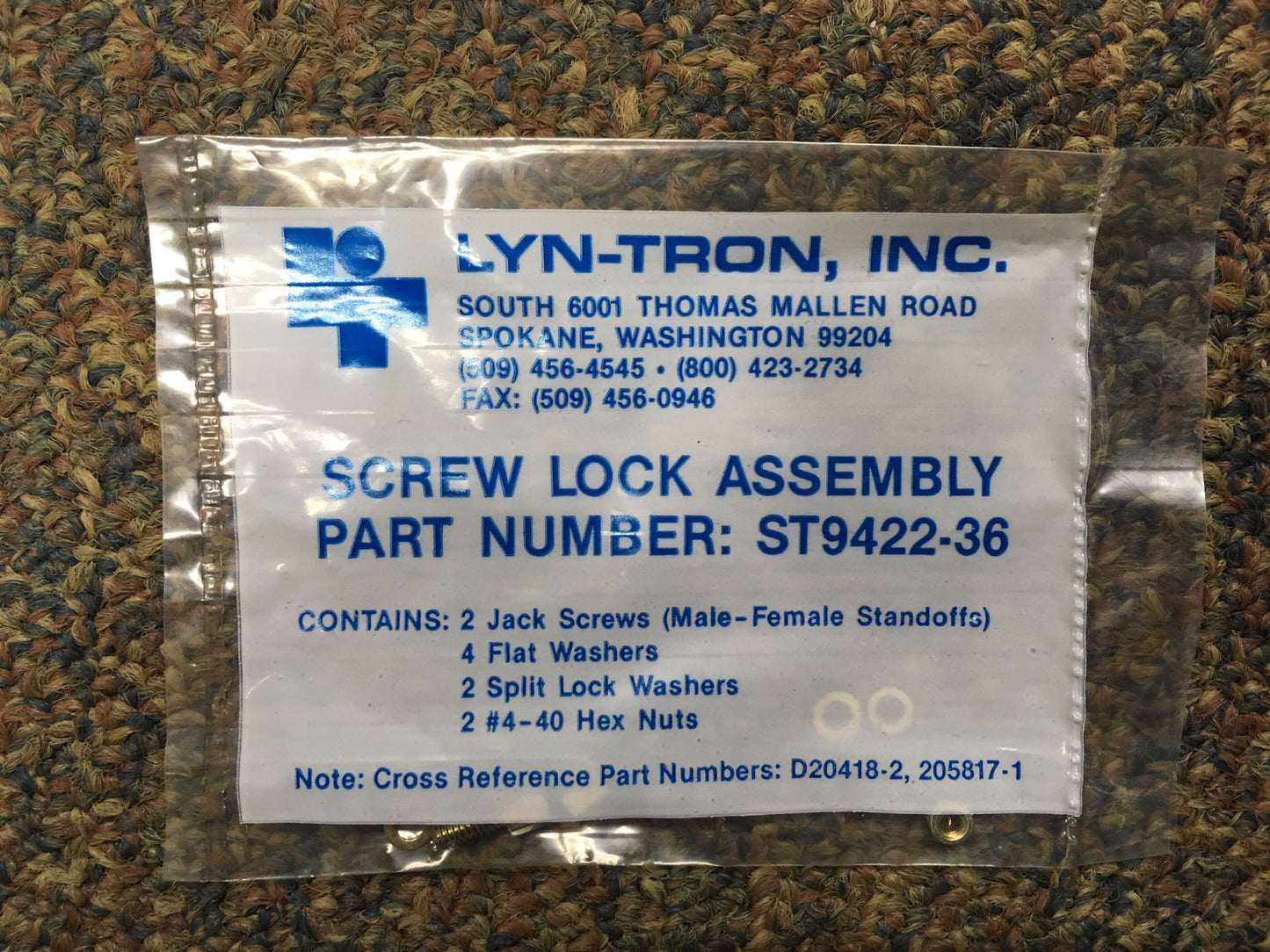 QTY 10 - LYN-TRON ST9422-36 / D20418-2 / 205817-1 GRUPPO DI BLOCCAGGIO A VITE 