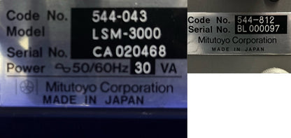MITUTOYO LSM-3000 / LSM-602 LASER SCAN MICROMETER  FOR PARTS/REPAIR