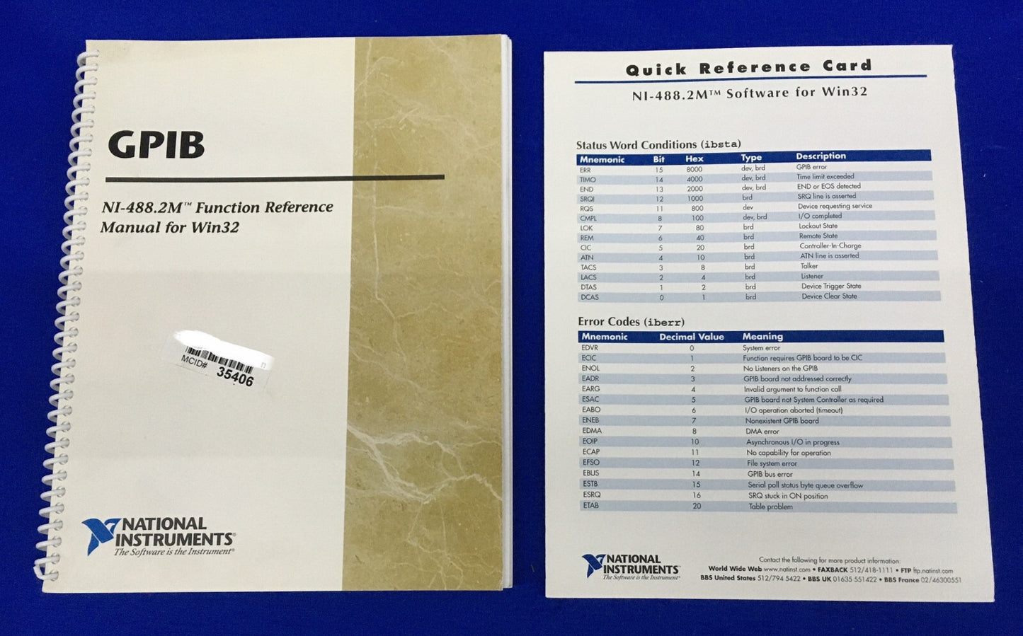 MANUALE DI RIFERIMENTO DELLE FUNZIONI NATIONAL INSTRUMENTS NI-488.2M ™ PER WIN32