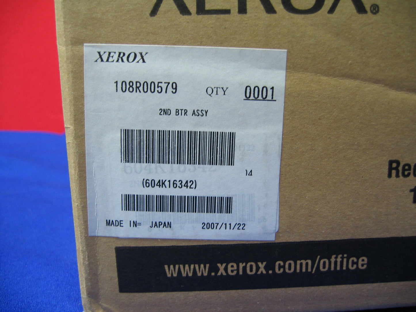 XEROX TRANSFER ROLLER,REORDER # 108R00579,PHASER 7750-7760