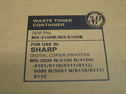KATUN 37669 WASTE TONER CONTAINER FOR USE IN SHARP DIGITAL COPIER/PRINTERS