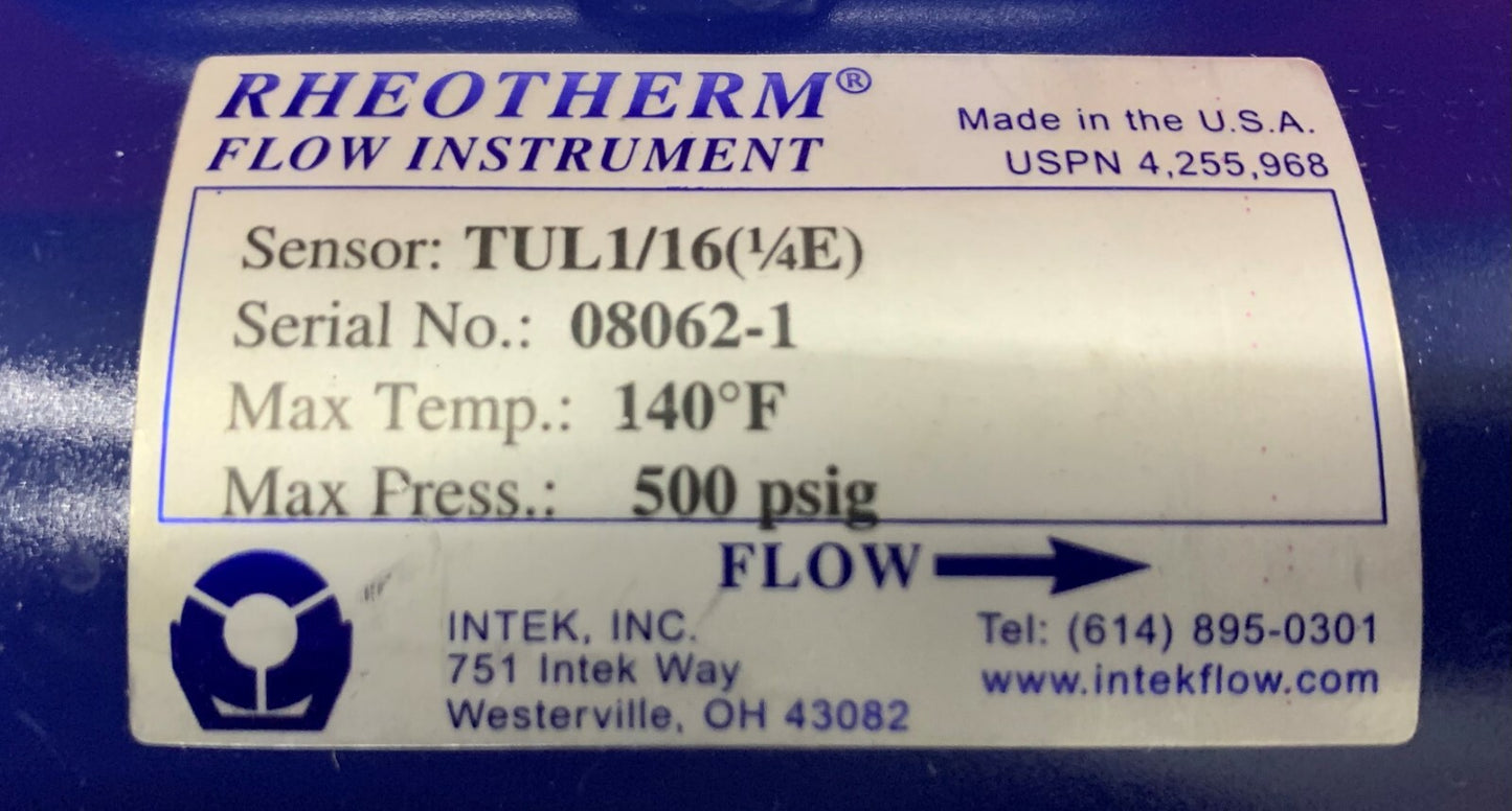 Intek Rheotherm 210R-T-UL1/16(1/4E)-0/10-24V & TUL1/16(1/4E) Flow Meter