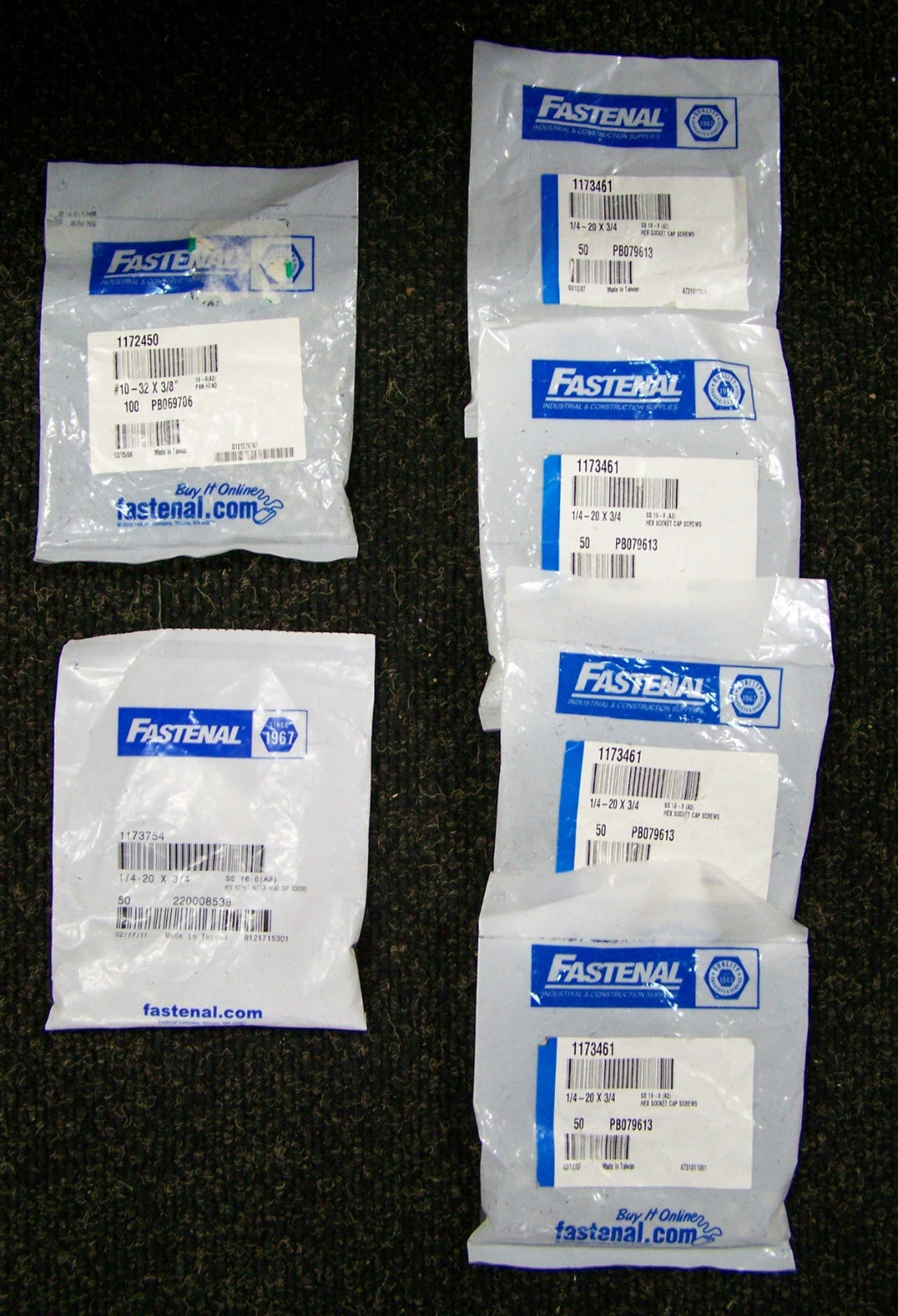 FASTENAL SCREWS '1 LOT' - 1 PKG 1173754 / 4 PKG 1173461 / 1 PKG 1172450