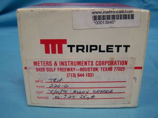 TRIPLETT METERS & INSTRUMENTS CORPORATION TYPE 220-G,CAT. -5/0/+5 ALLOY SENSOR
