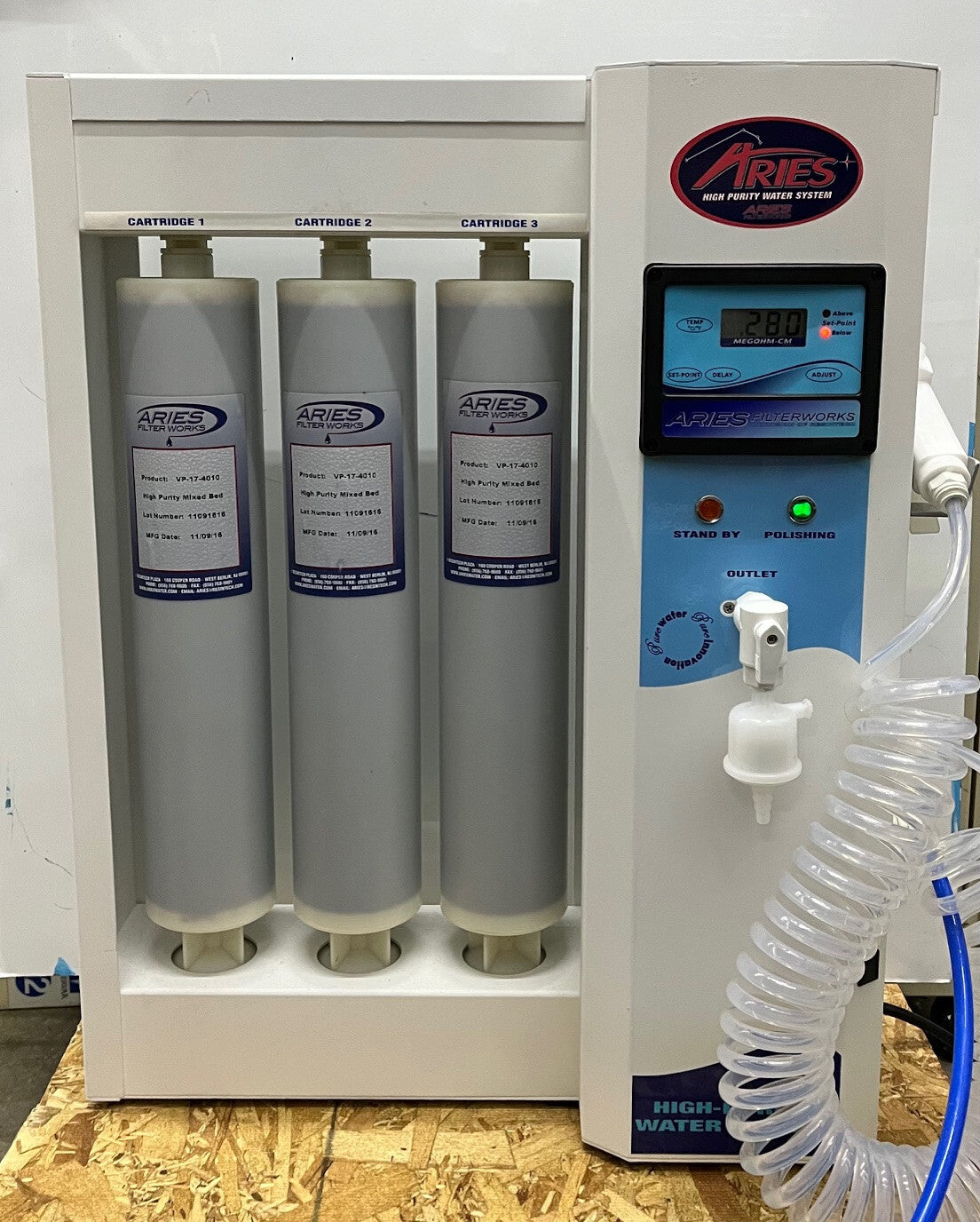 ARIES ARS-105 FILTERWORKS PURIFICATION HIGH PURITY WATER SYSTEM - PART/REPAIR