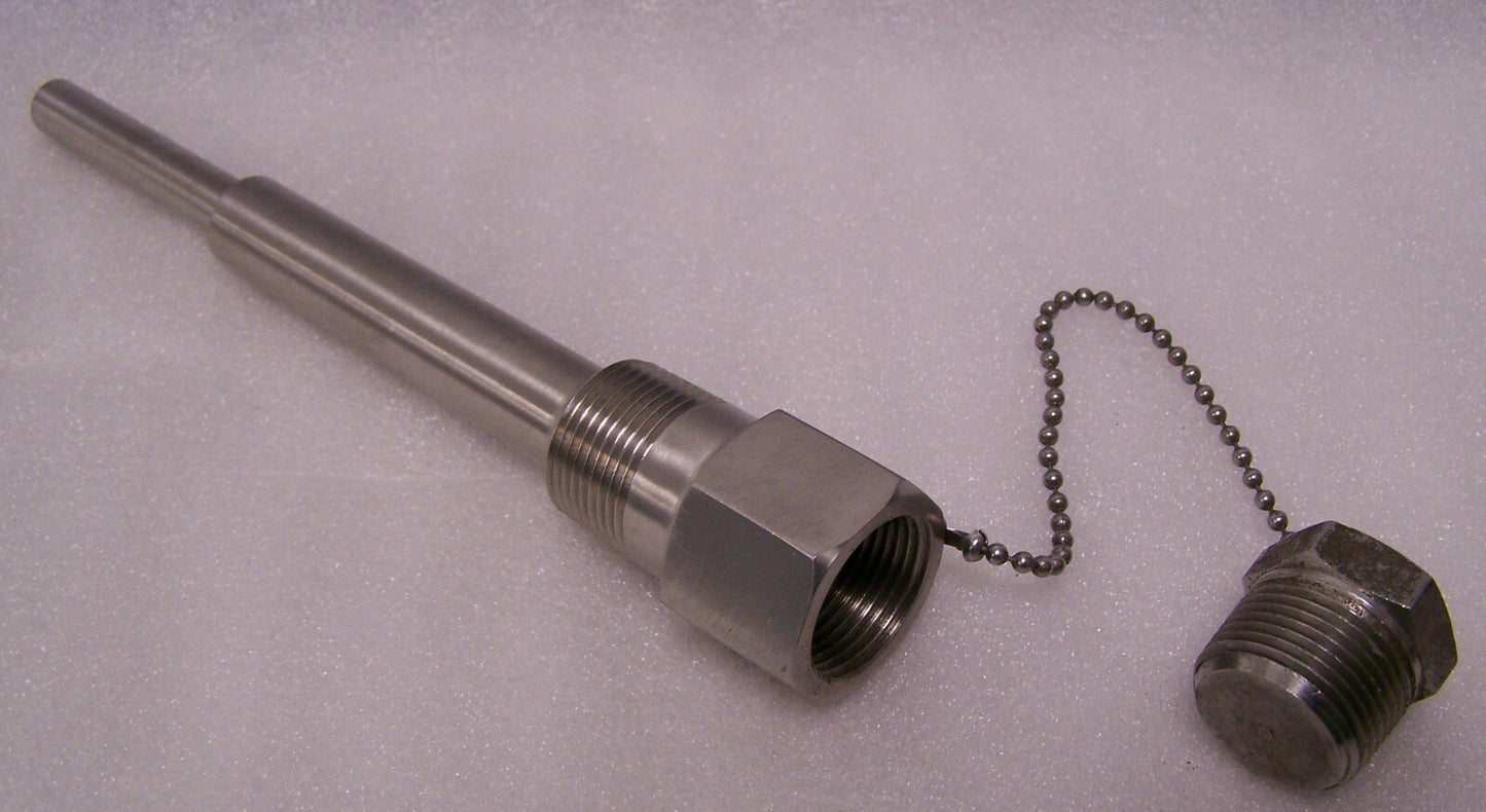 YDM31617854 THERMOWELL TWELL 3/4" T316 Stainless Steel  8.75" L, Shaft-7" L