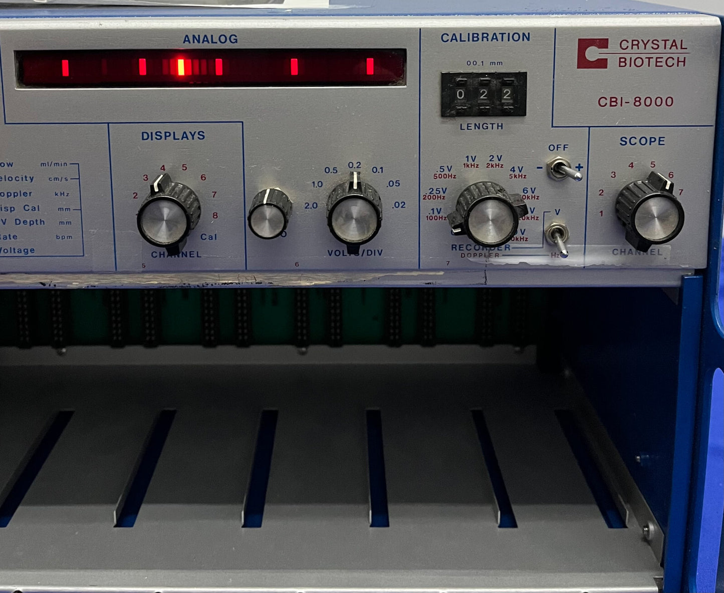 CRYSTAL BIOTECH CBI-8000 SYSTEM MISSING SEVERAL MODULES / INSERTS - PARTS/REPAIR