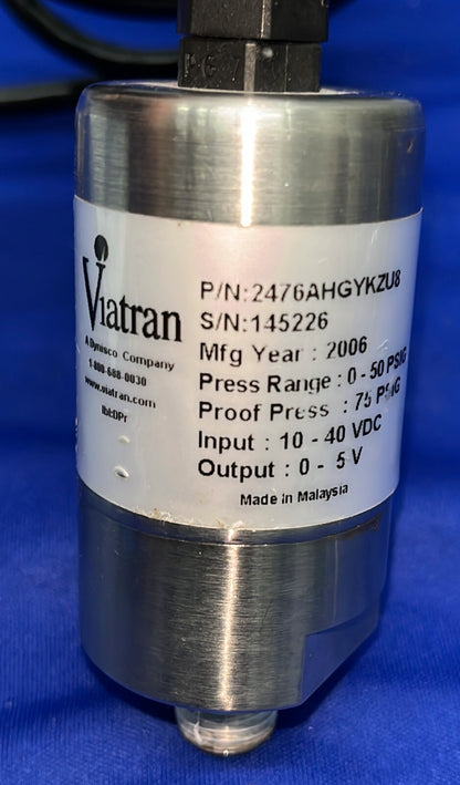 VIATRAN MODELL 247 DRUCKWANDLER 2476AHGYKZU8 DRUCKBEREICH 0-50 PSIG