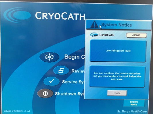 CRYOCATH 10000-003 CRYO ABLATION CATHETER CRYOSURGICAL SYSTEM (PARTS AND REPAIR)