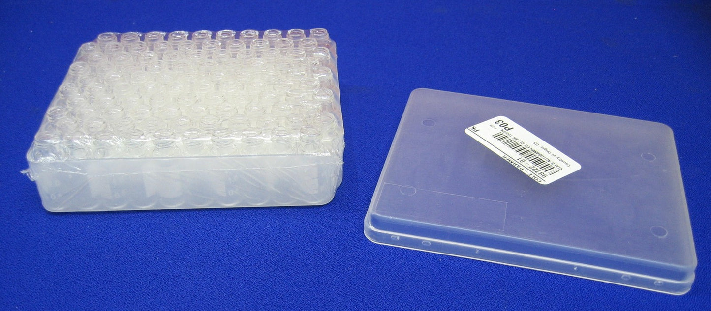 COLE-PARMER 98722-01 VIALS AUTOSAMPLER CLEAR NEW 100/PK CLEAR W/GRAD 2mL