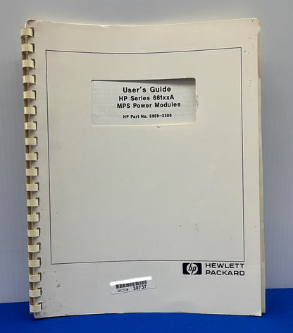 HP HEWLETT PACKARD 5959-3386 USER'S GUIDE FOR HP SERIES 661xxA MPS POWER MODULES