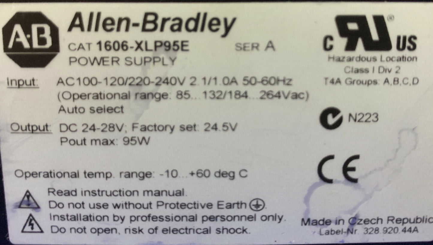 Allen-Bradley / Allen Bradley / AB  1606-XLP95E SER A / 1606-XLP POWER SUPPLY