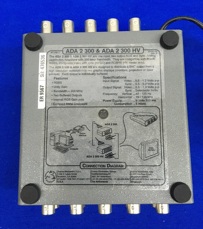 AMPLIFICATORE DI DISTRIBUZIONE AUDIO EXTRON ELECTRONICS ADA 2 300 HV