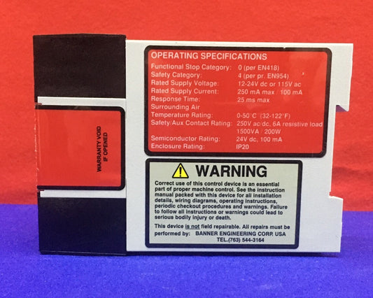 BANNER ENGINEERING ES-UA-5A SAFETY MODULE RELAY CONTROLLER