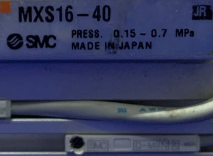 SMC Pneumatic Air Cylinder MXS16-40w/(2)SMC D-M9N Auto Switch Solid State Sensor