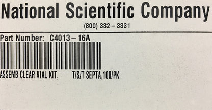 NATIONAL SCIENTIFIC C4013-16A '1 PACK MIT 100 FLÄSCHCHEN' MONTAGESATZ FÜR TRANSPARENTE FLÄSCHCHEN