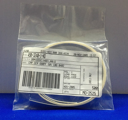 1 PKG OF 500 DIGI-KEY MURATA 490-3240-1-ND / GRM1555C1H681JA01D CAPACITORS