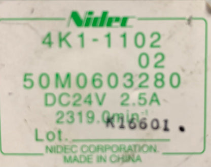 1 Lot Qty of 2 - NIDEC Motor 4K1-1102 50M0603280 DC24V 14002180