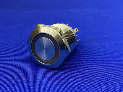 J22-371R METAL PUSH BUTTON SWITCH RED RING LED - JinHong - 1 LOT QTY 7